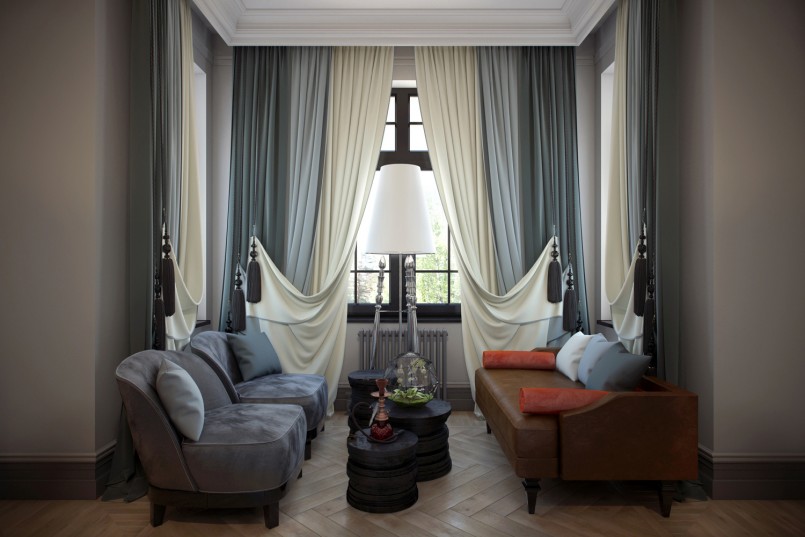 modern classic curtains interior design