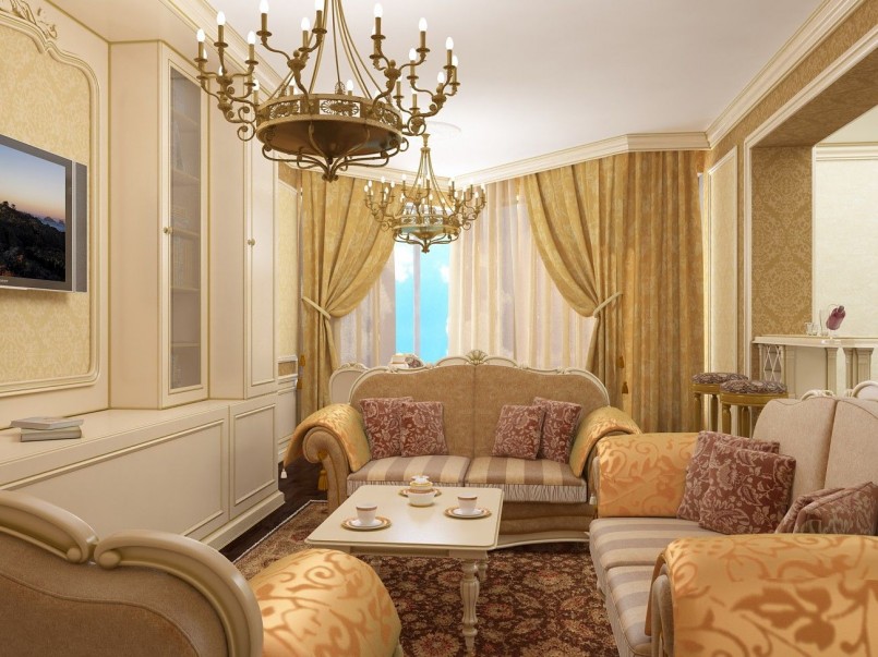 modern classic curtains interior photo