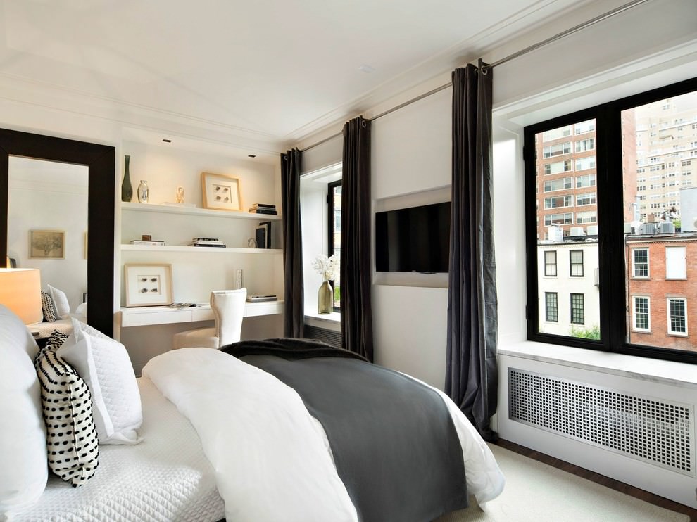 Rideaux noirs à l'intérieur de la chambre