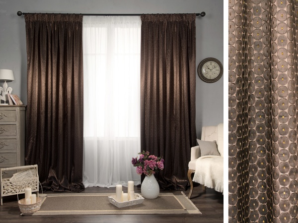 rideaux jacquard foncé