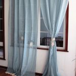 ผ้าม่านพื้นสีน้ำเงิน tulle