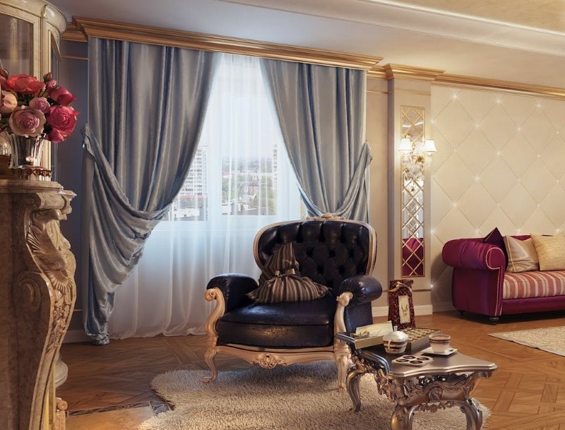 Sélection de rideaux pour le salon dans un style classique