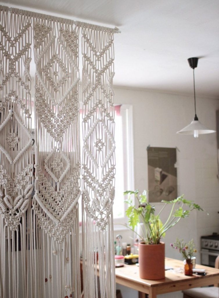 Rideau pure tissé fait maison