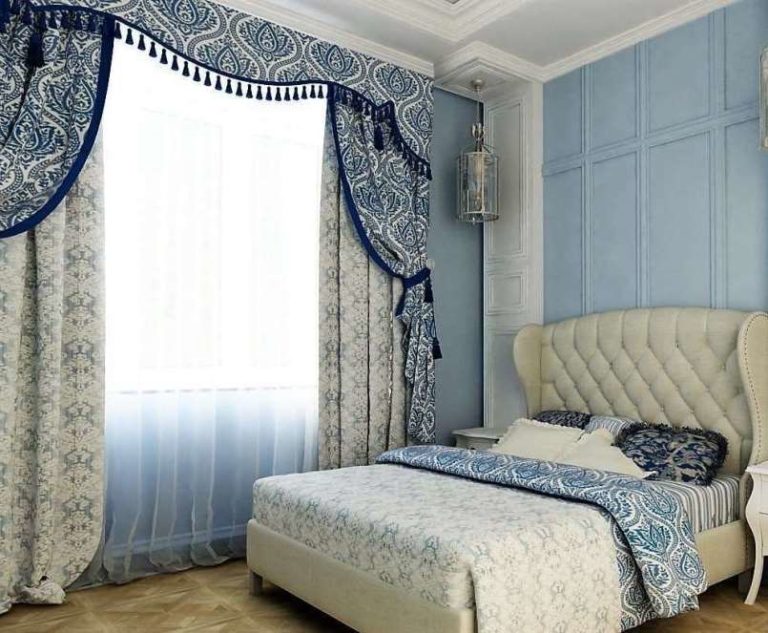 rideaux jacquard dans la chambre