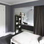 quarto zoneamento cortinas idéias de design