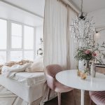 quarto zoneamento cortinas idéias de design de interiores