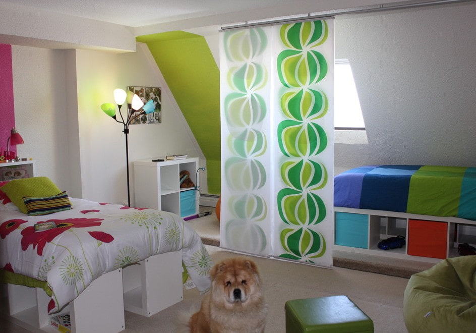 projeto da foto das cortinas de zoneamento da criança