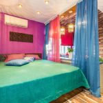 quarto zoneamento cortinas idéias de design