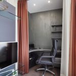 quarto zoneamento cortinas idéias de design