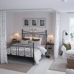 quarto design de interiores de cortinas de zoneamento