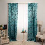 design d'intérieur de rideaux turquoise