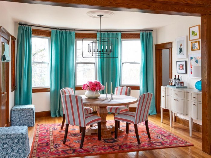 rideaux turquoise design photos