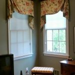 curtains on the small windows in the interior