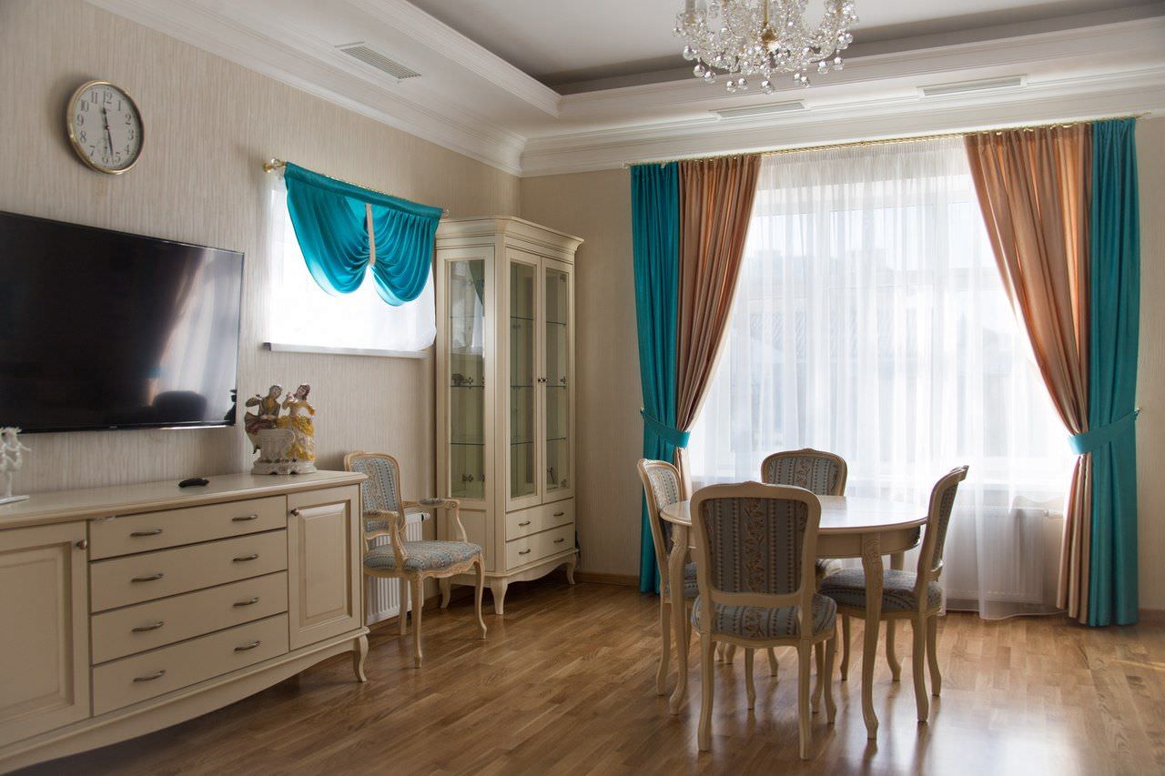 rideaux turquoise décor photo