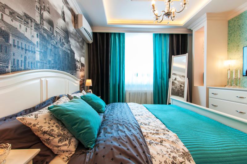 rideaux turquoise idées intérieures