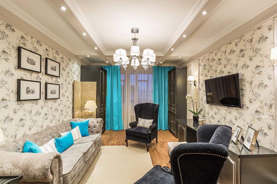 idées de design de rideaux turquoise