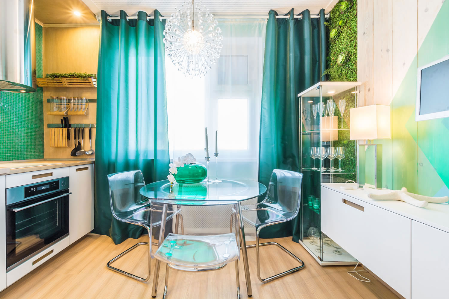 rideaux turquoise
