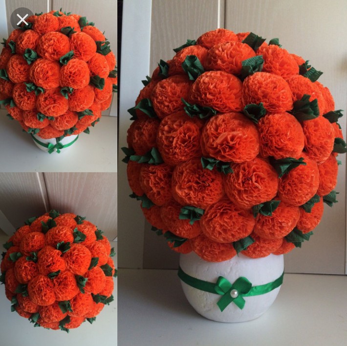 fleurs de serviettes en pots