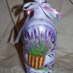 decoupage decoracion de botellas de vino