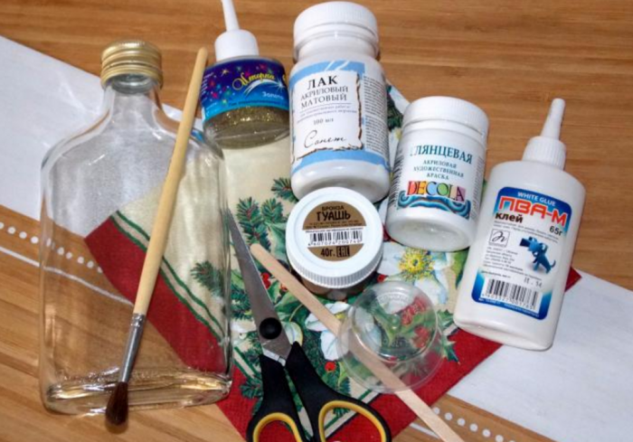 Decoupage botella decoración foto