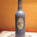 Decoupage diseño de botellas de vino photo