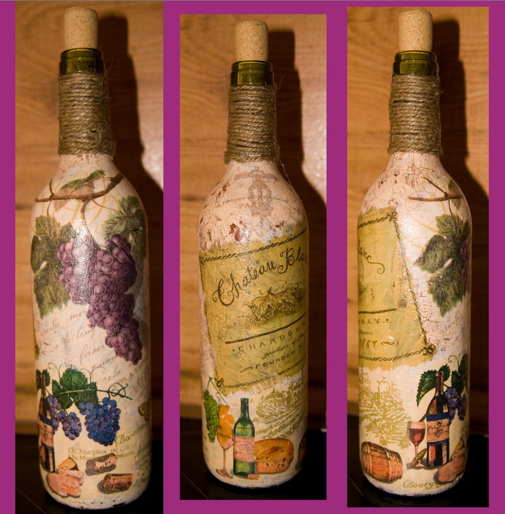 Opciones de foto de botellas decoupage