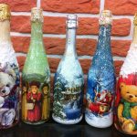 Decoupage botellas de vino opciones de foto