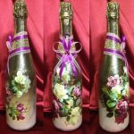 despeje de botellas de vino de decoupage