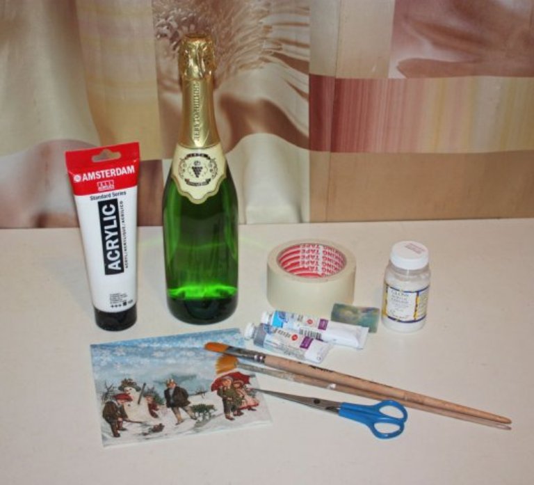 botellas de decoupage