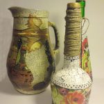botellas de vino decoupage hágalo usted mismo foto