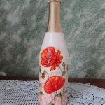 decoupage botellas de vino hágalo usted mismo diseño de la foto