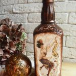 decoupage botellas de vino hágalo usted mismo foto decoración