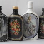 decoupage botellas de vino hágalo usted mismo diseño de la foto