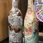 Decoupage botellas de vino ideas de bricolaje.
