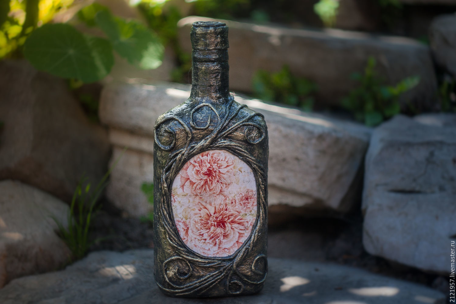 Opciones de botellas de decoupage ideas