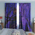 purple curtains with a pattern