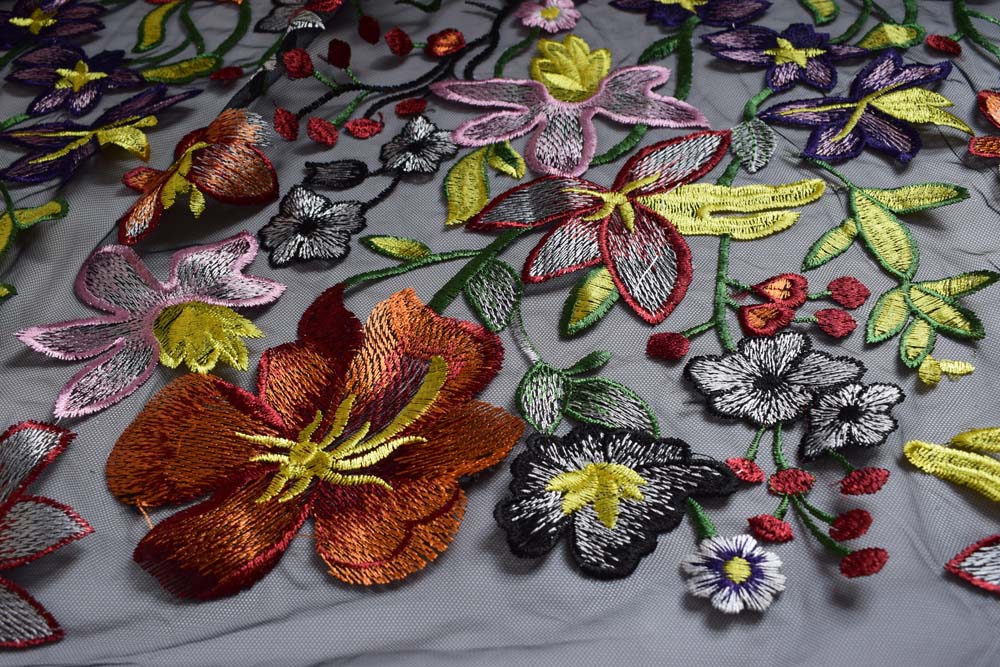 how to sew torn tulle embroidered