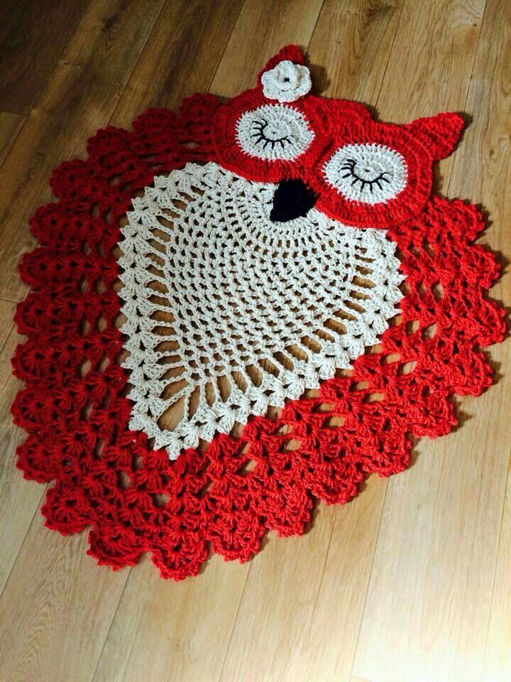 tapis tricot hibou idées de décoration