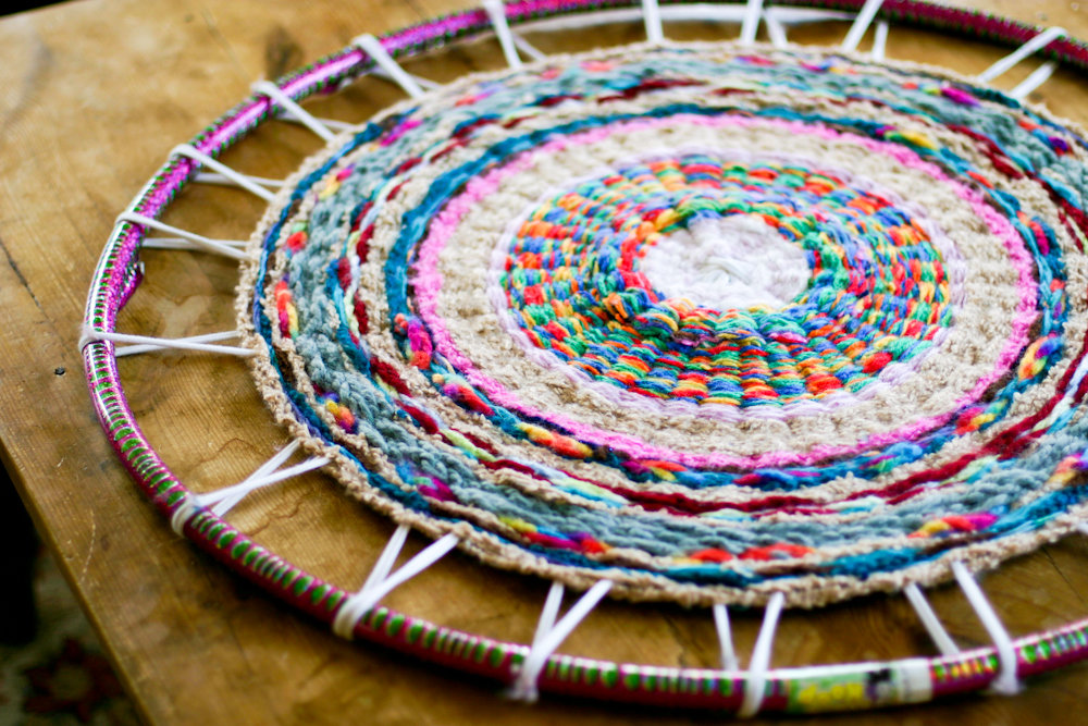 tapis de vieilles choses sur le cerceau