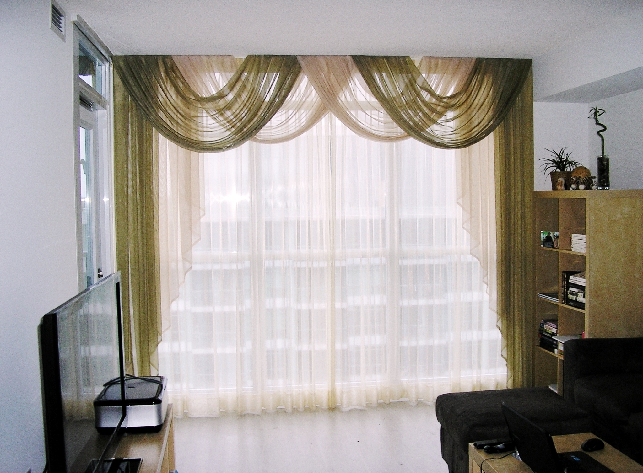 rideaux en organza lambrequin