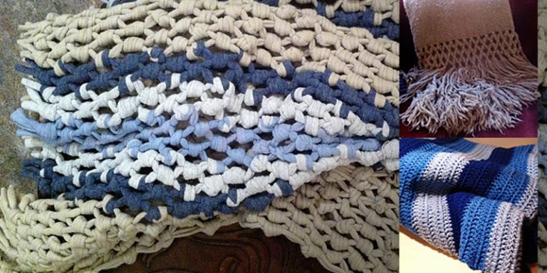 tapis de macramé de vieilles choses