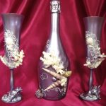 décoration de bouteilles de champagne pour un mariage
