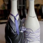 décorer des bouteilles de champagne pour des idées de mariage