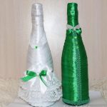 décorer des bouteilles de champagne pour des idées de photo de mariage