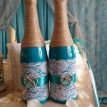 décorer des bouteilles de champagne pour des idées de décoration de mariage