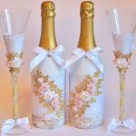 décoration de bouteilles de champagne pour un mariage