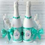 décorer des bouteilles de champagne pour des idées de mariage