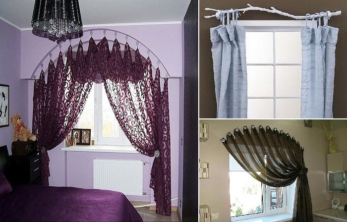 rideaux et tulle sans décoration de corniche