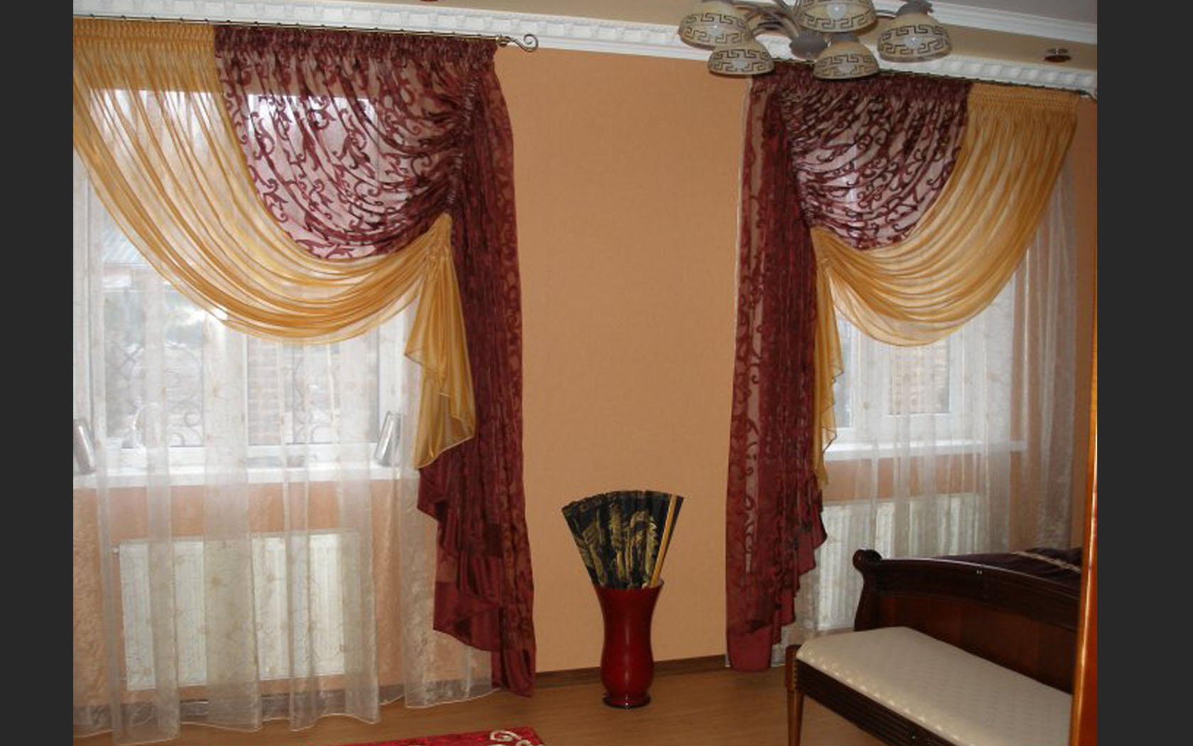 curtains on small windows decor photo