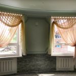 curtains on small windows interior photo